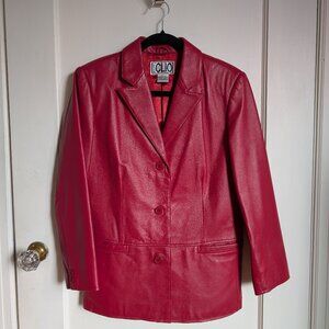 Vintage red leather blazer